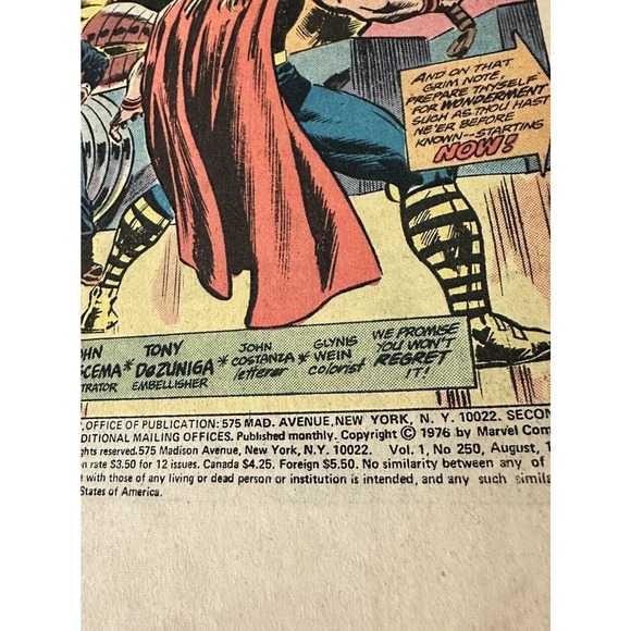 The Mighty Thor Marvel Comics 250 1976 - Picture 2 of 12